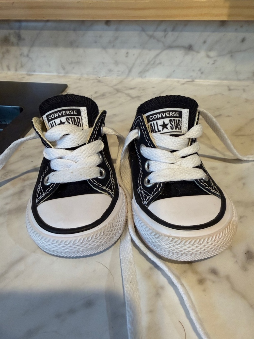 Converse Kids Black & White Low Top Sneakers